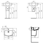 Ideal Standard polustub za lavabo beli