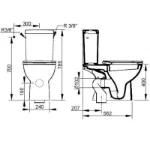 Tehnički crtež WC šolje Gemma 2 sa dimenzijama