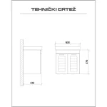 Beli viseći ormarić 600BX