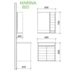 Lavabo sa ormarićem 60 cm Roper Co