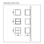 Lego Ormarić sa Policama tehnički crtež