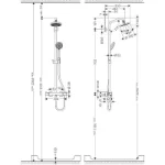 Croma 160 Usponski Tuš Set sa Termostatskim Mešačem 160 Chrome 27135000