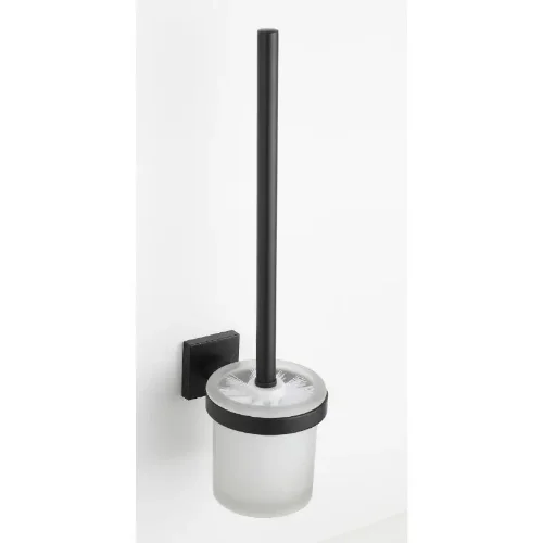 wc četka sa zidnim držačem crna