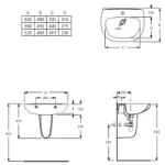 Zidni keramički lavabo 56x45