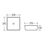 pravougaoni beli lavabo 37x37
