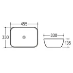 Lavabo 46,5x32,5x13 nadgradni