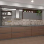 Caffe kuhinjska pločica toplih tonova