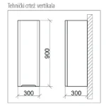 vertikalni ormarić drvo