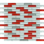 Red Silver 5 stakleni mozaik 30,6x32 crveno srebrni detalji