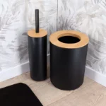 WC četka crna cilindrična bambus poklopac
