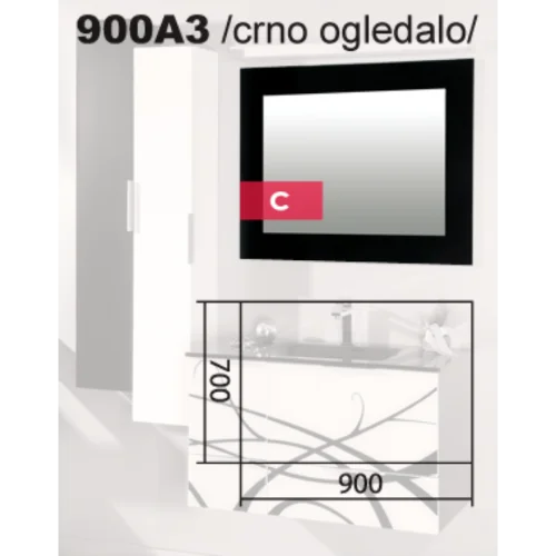 Romana 900A3 crno ogledalo