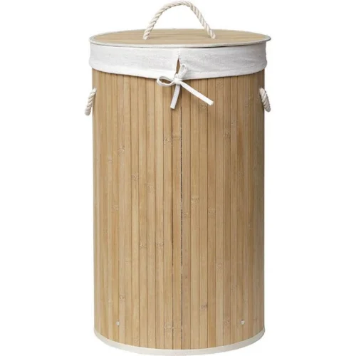 Okrugla korpa za veš Ø35 cm bambus bela