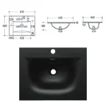 Rigo 600BX Rovere Farnia Lavabo E-8099-60 Matt Black