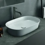 Ovalni lavabo bela mat