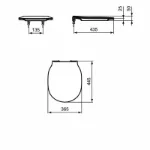 Connect Air WC Daska Sandwich E036501 tehnički crtež
