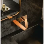 Ugradna baterija za lavabo zlatno-roze