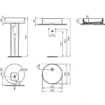 Nadgradni lavabo Conca 45x45x11 cm