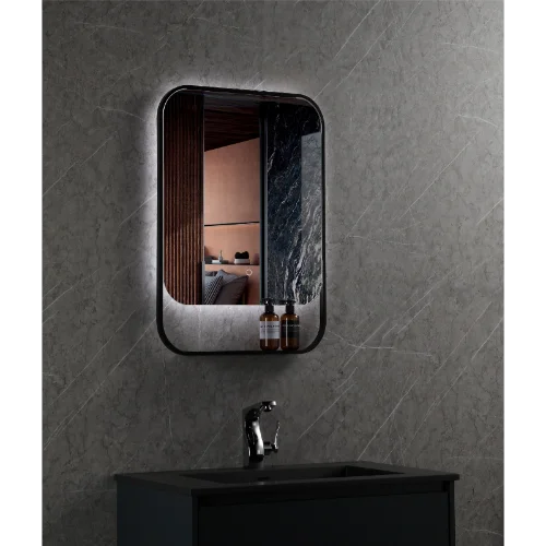 led ogledalo 50x80 crni ram