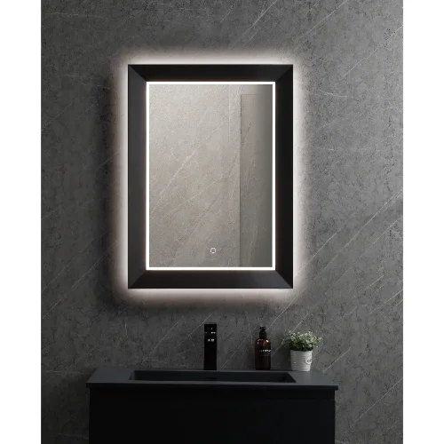 LED ogledalo crni okvir 60x80