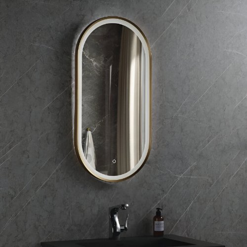 Zlatno LED ogledalo 50x90