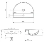 Lavabo Ovida 45 beli