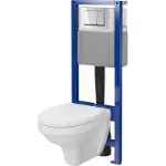 Delfi сет конзолна WC школка со даска+казанче+хром типка 826 S701-188