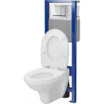 Delfi сет конзолна WC школка со даска+казанче+хром типка 826 S701-188