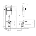 Mito вградливо WC казанче со црна мат типка C689 S4005-007