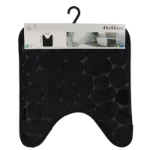 Microfiber Toilet Mat Memory Foam Pebble 45x50 cm Black