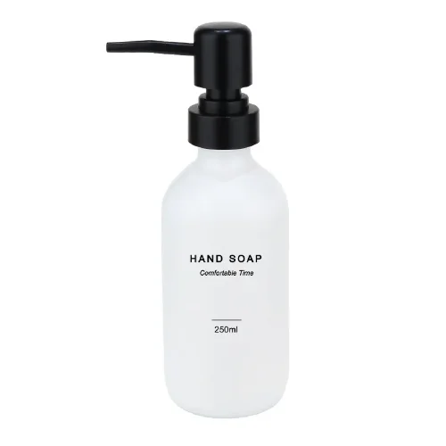 Beli stakleni dozer za sapun 250 ml
